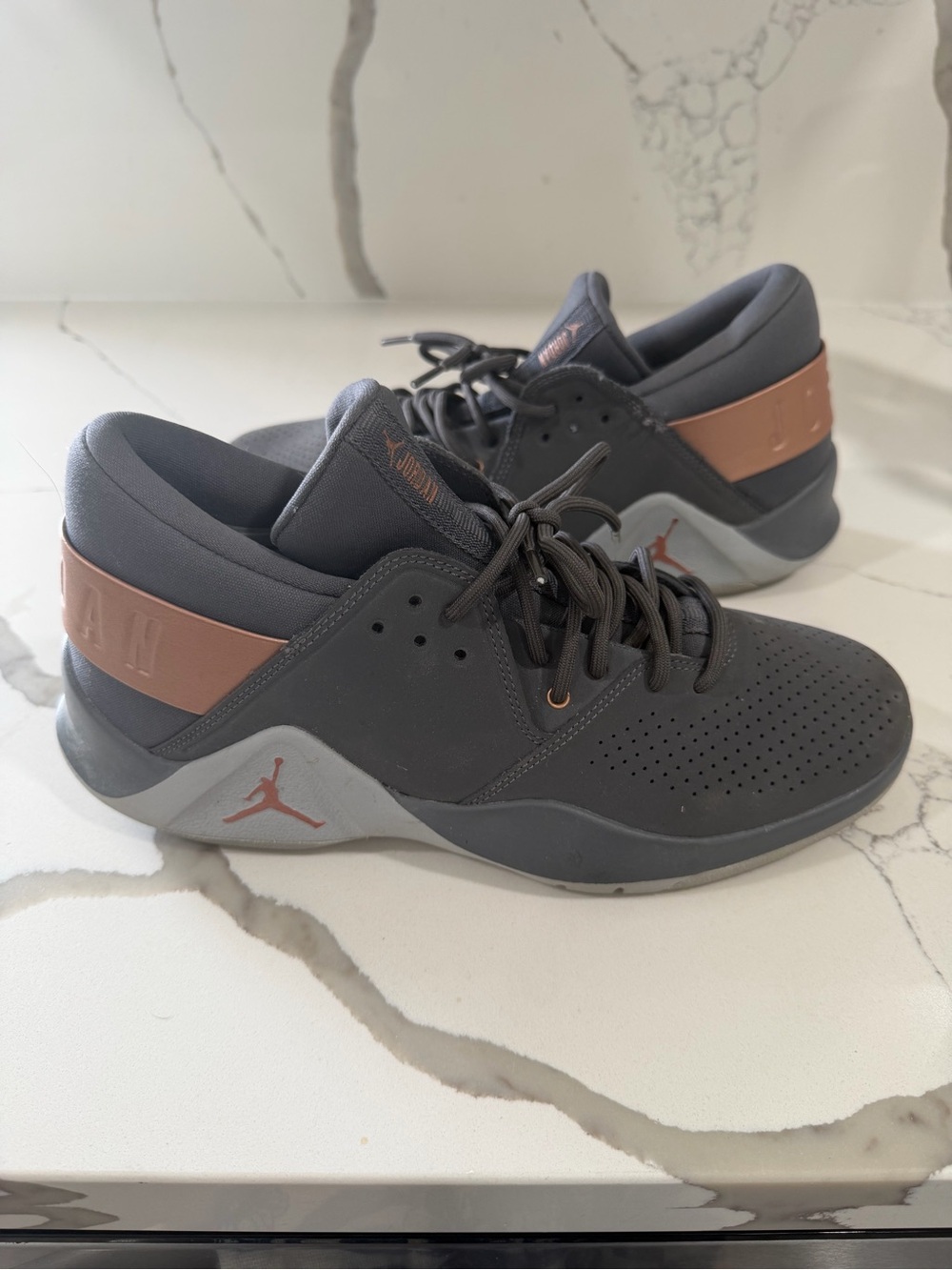 Jordan Men's Low-Top Sneakers in Charcoal with Copper Accents